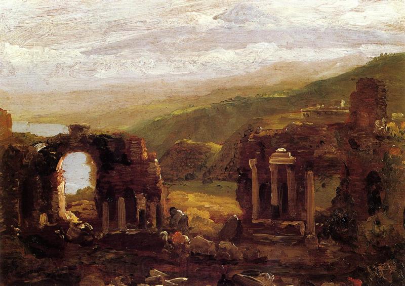Thomas Cole Ruins of Taormina France oil painting art
